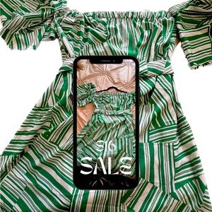 Fun and sexy new green stripe dress
